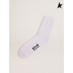 Golden Goose White Star collection calze con contrasto 3D stelle e logo bianco