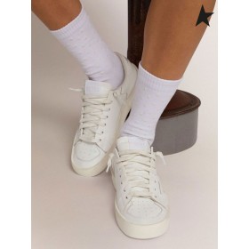 Golden Goose White Star collection calze con contrasto 3D stelle e logo bianco