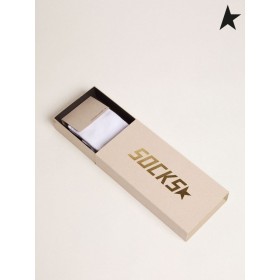 Golden Goose White Star collection calze con contrasto black star bianco