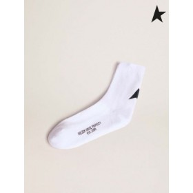 Golden Goose White Star collection calze con contrasto black star bianco