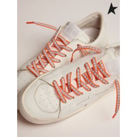 Golden Goose neon arancione riflettente lacci con stelle arancio