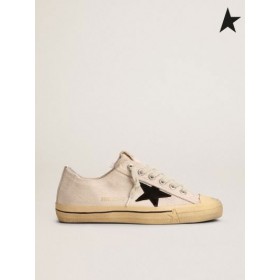 Golden Goose V-Star LTD scarpe da ginnastica con camoscio nero stelle e lettering ricamato bianco nero bianco nero